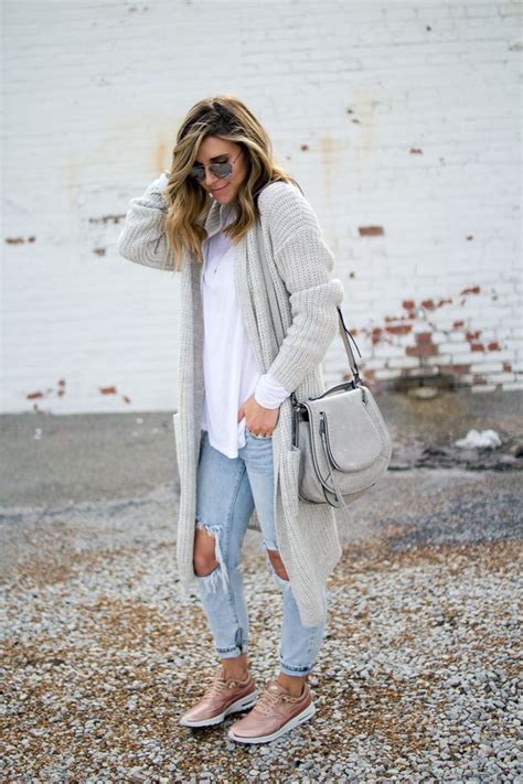 long cardigan outfits with sneakers